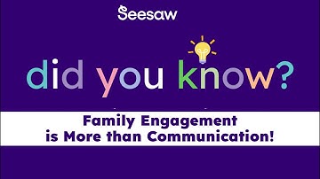 Did You Know?... Family Engagement is More than Communication!