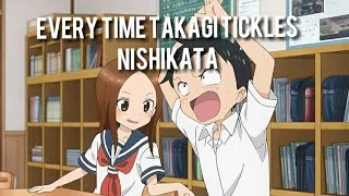 Every time Takagi-san tickles Nishikata || Funny anime moments || Tickling scenes