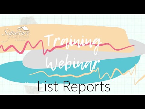 List Reports | Training Webinar