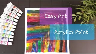 Easy Painting for beginners- رسم سهل بالاكريليك للمبتدئين - Acrylic paint - حيل بألوان الاكريليك