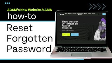 ACSM Website: How to reset forgotten password