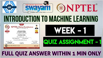 Introduction to Machine Learning (Tamil) Week 1 Quiz Assignment Solution | NPTEL 2023
