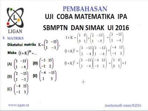 Soal Sbmptn Matriks Dan Pembahasannya Soal Sbmptn Matriks Dan Pembahasannya