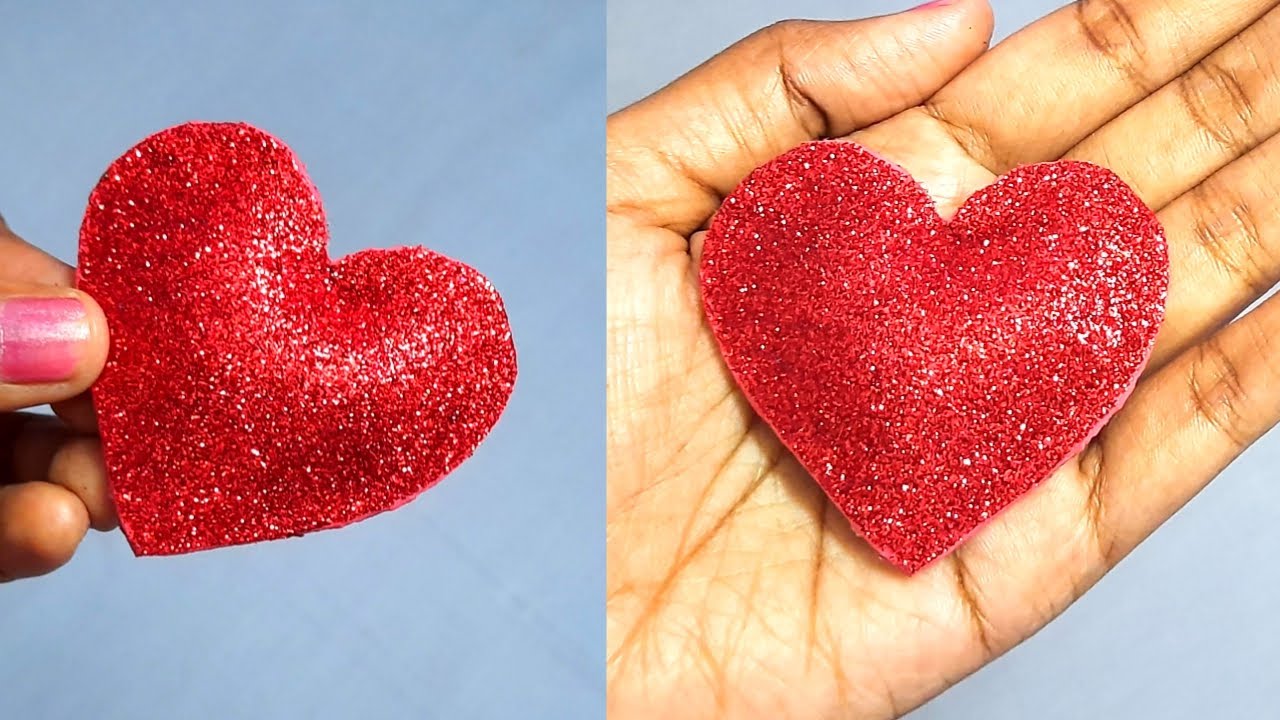 DIY Glitter Foam Sheet Heart - Sparkling Valentine's Day Craft