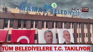 Ankarada Bu Kez Mamak Devir Teslim Töreninde, T.c. Tabelası Belediye Binasına Yeniden Takıldı.