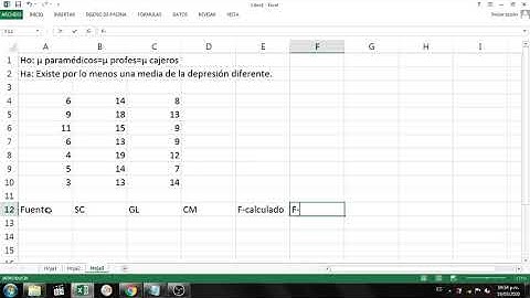 Anova de un factor en Excel