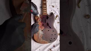 塗装が剥がれているギターを再塗装しました #guitar #repair