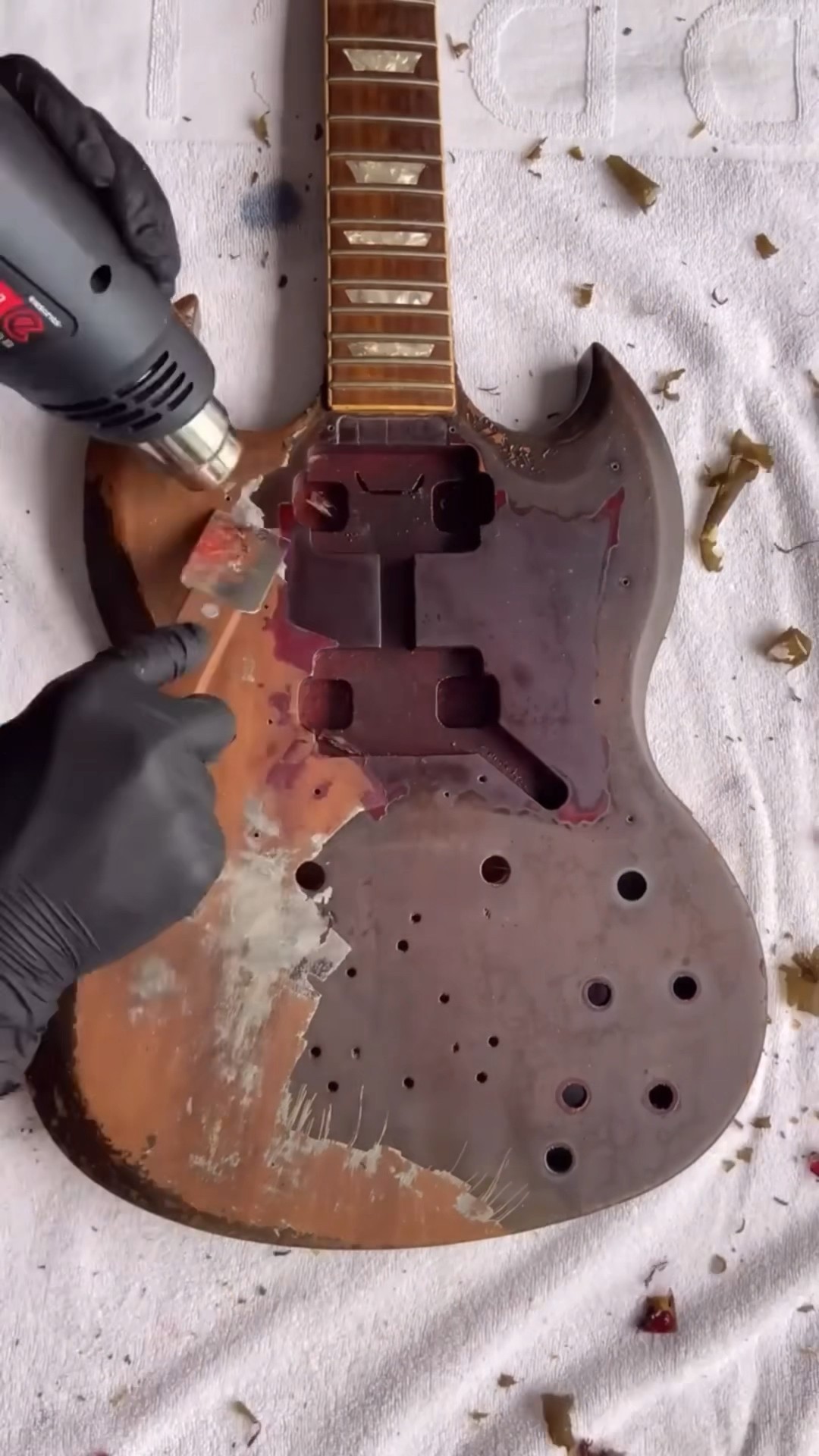 塗装が剥がれているギターを再塗装しました #guitar #repair