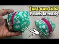 Super Easy - Just one fold Coin pouch making| DIY Mini purse/ pouch cutting and stitching #diycrafts