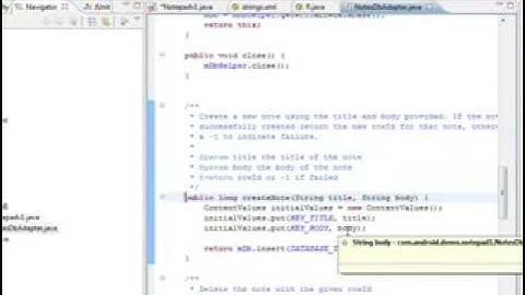 Android NotePad Tutorial video 4/16