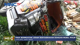 Truk Bermuatan Jeruk dan Cabai Terlibat Kecelakaan di Lumajang, Jatim #LintasiNewsPagi 24/11