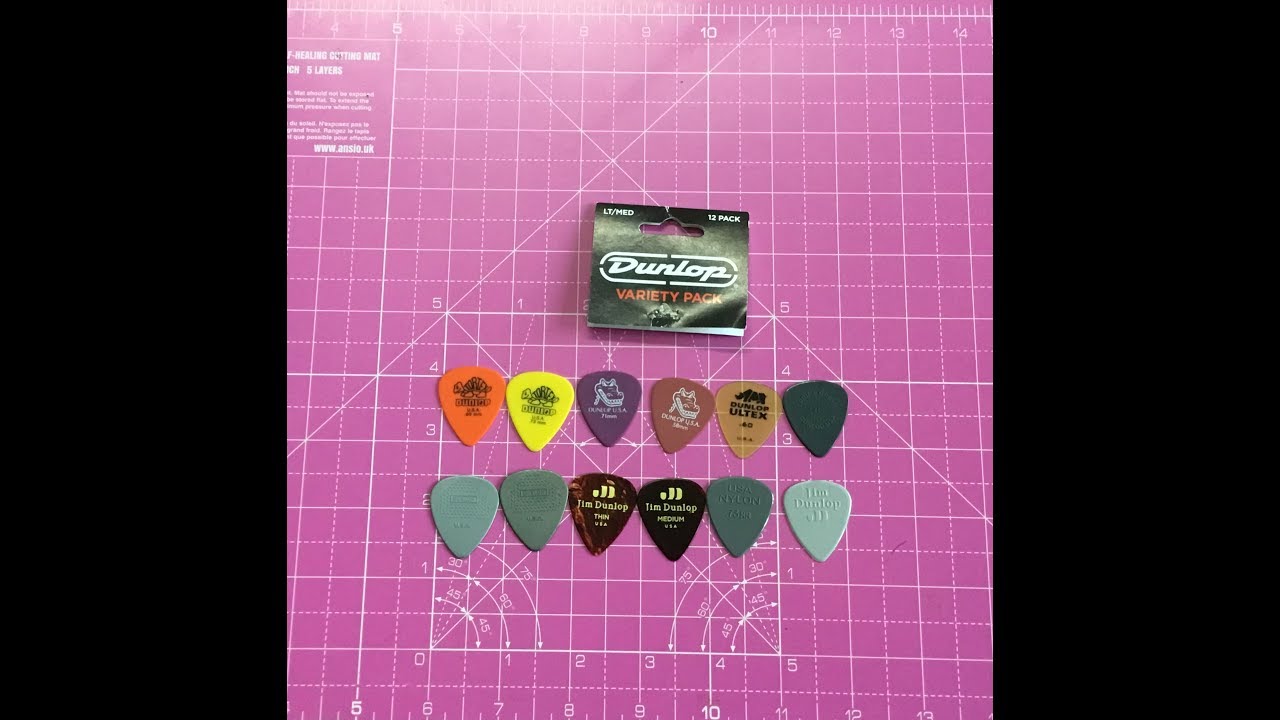 unpacking jim dunlop guitar pick variety pack light dunlop variety pack light medium