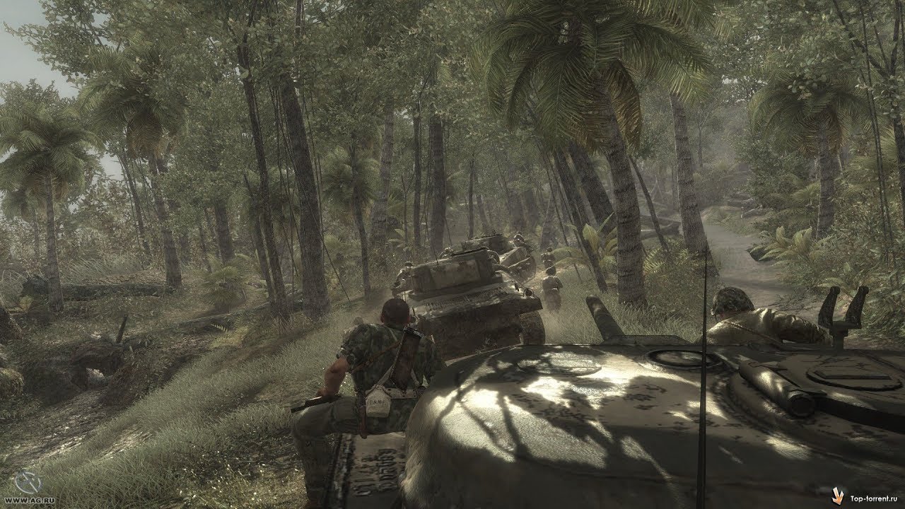 SUDDEN AMBUSH on the US Marines in Jungle ! In FPS Game about WW2 Call of Duty World at War