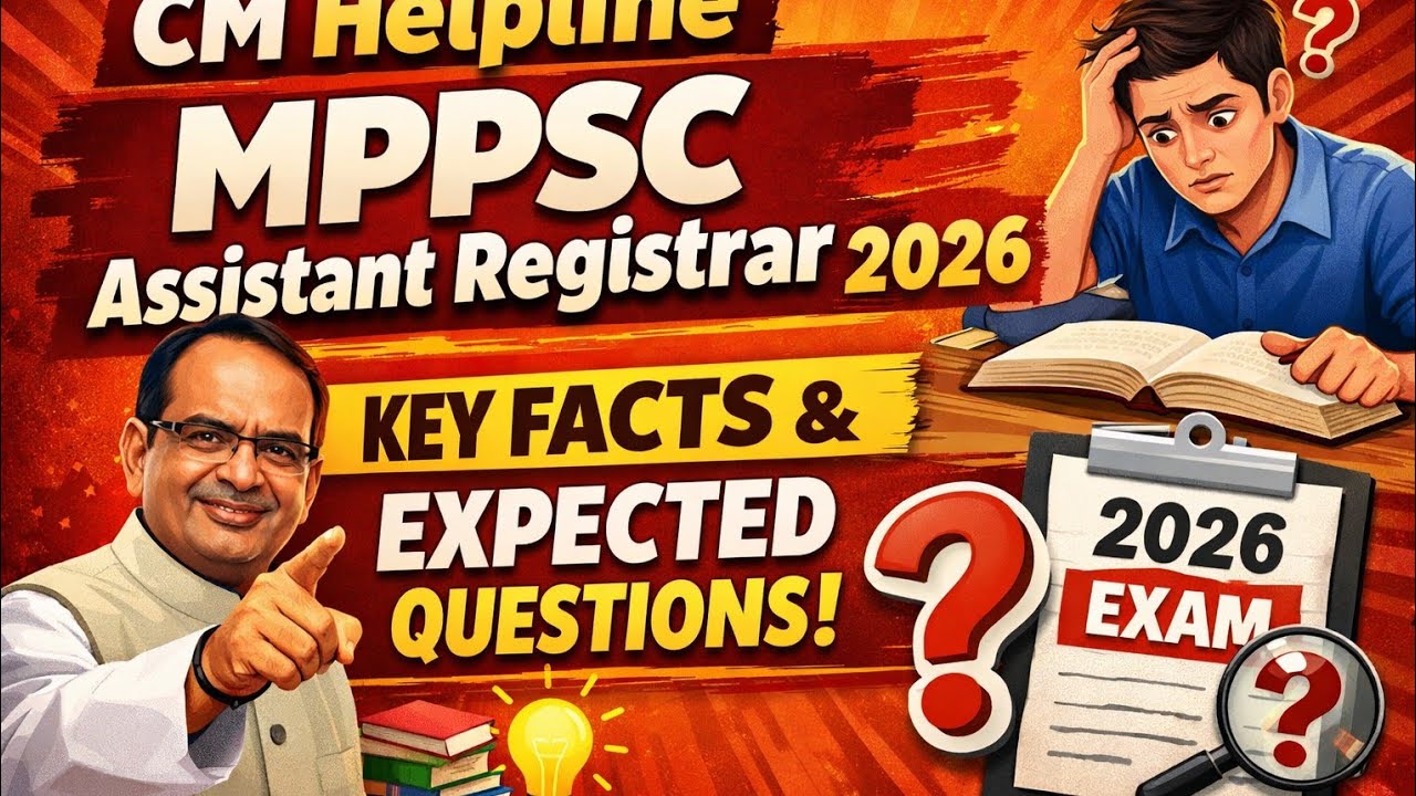 CM HELP LINE MPPSC Assistant Registrar 2026( unit-2)