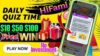 Hifami Daily Quiz answer Game Upload Hifami Quiz Answer Trick Hifami earning trick today screenshot 5
