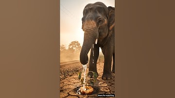 elephant saved the Apple tree from drying up by watering it 😭 #ai #save #tree #elephant