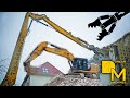 CATERPILLAR 349E LONGFRONT BAGGER ABBRUCH IM WOHNGEBIET I SCHWERTRANSPORT  BAUSTELLE DREAM MACHINES