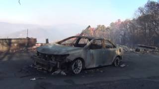 Chalet Village Blvd, Village Loop, Bear Walk, Crooked Ridge worst fire damage village loop
