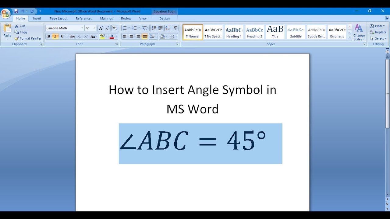  Update New How to Insert Angle Symbol in #Word Document - 2018