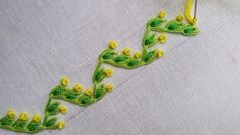 Nieuwe, eenvoudige, luie, dazy randlijnsteek voor beginners || Randlijnontwerp || Handborduurwerk