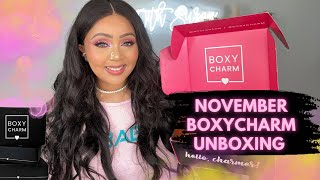 BOXYCHARM 2022 NOVEMBER BASE UNBOXING &  TRYON ✨ MAKEUP LOOK TUTORIAL ❤