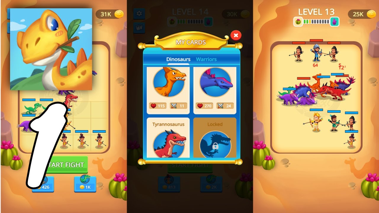 Dino Merge Gameplay Walkthrough #1 - Level 1 ~ 13 (Android, IOS)