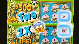 😱 Two 2X ⭐️ 15X $1 500 A Week For Life Scratch Offs ⭐️