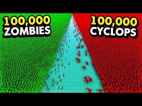 100,000 ZOMBIES vs 100,000 HUGE CYCLOPS GIANTS (Ultimate Epic Battle Simulator / UEBS Gameplay)