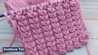 Простой Узор спицами, который не закручивается для Вязания Шапки и Шарфа / knitting № 633