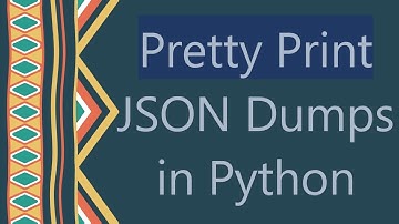 Pretty Print JSON Dumps in Python