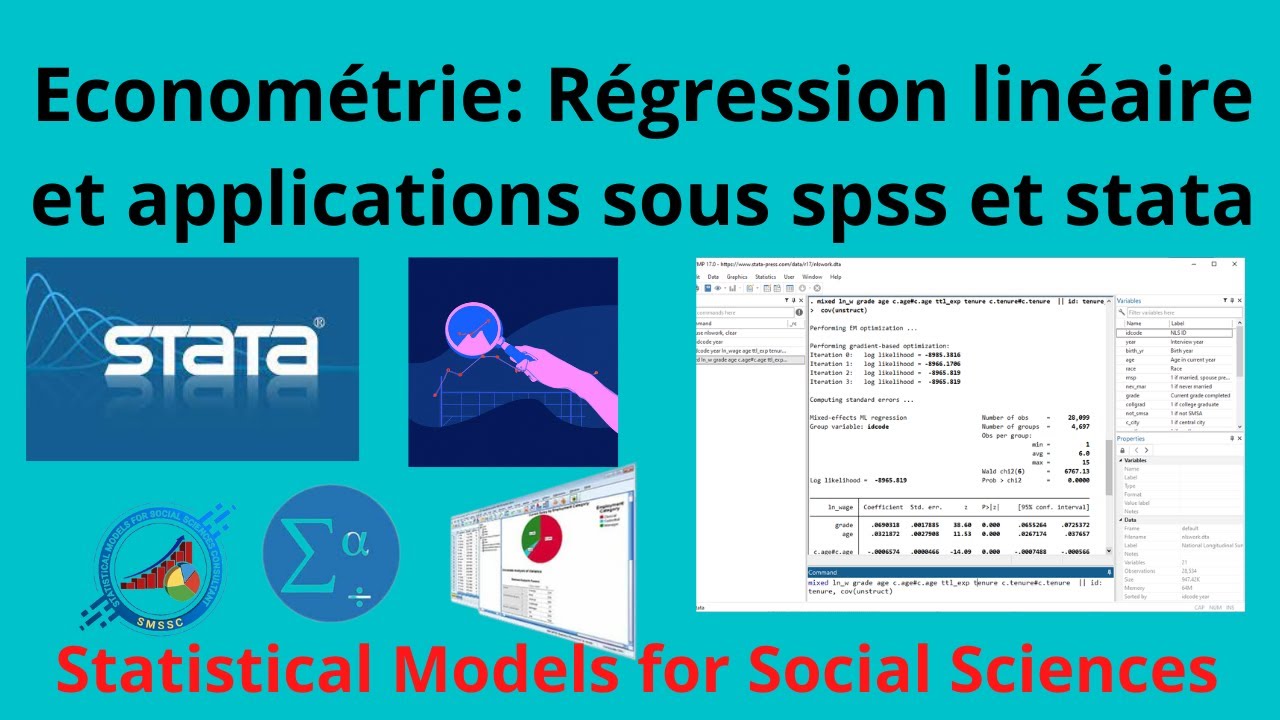 régression linéaire et application avec spss et stata - YouTube