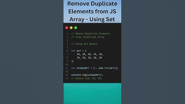 Remove Duplicate Elements from JS Array using Set | JavaScript Tips #shorts #javascript #webdevtips