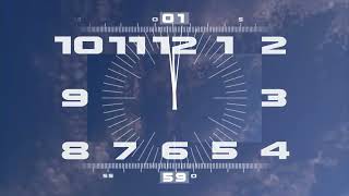 Часы Первого канала (реконструкция с облаками 2000-2011, вечерняя музыка)
