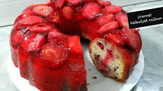 #Strawberry_ jelly Strawberry jelly cake without cream has good taste and shape, easy to prepare.