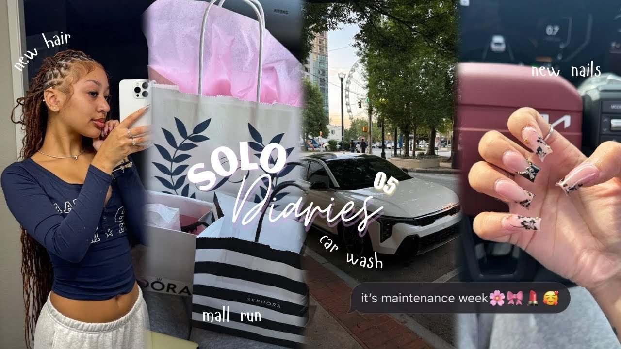 Solo Diaries 05: mini maintanence vlog, nails, brows, hair, car wash, shopping etc