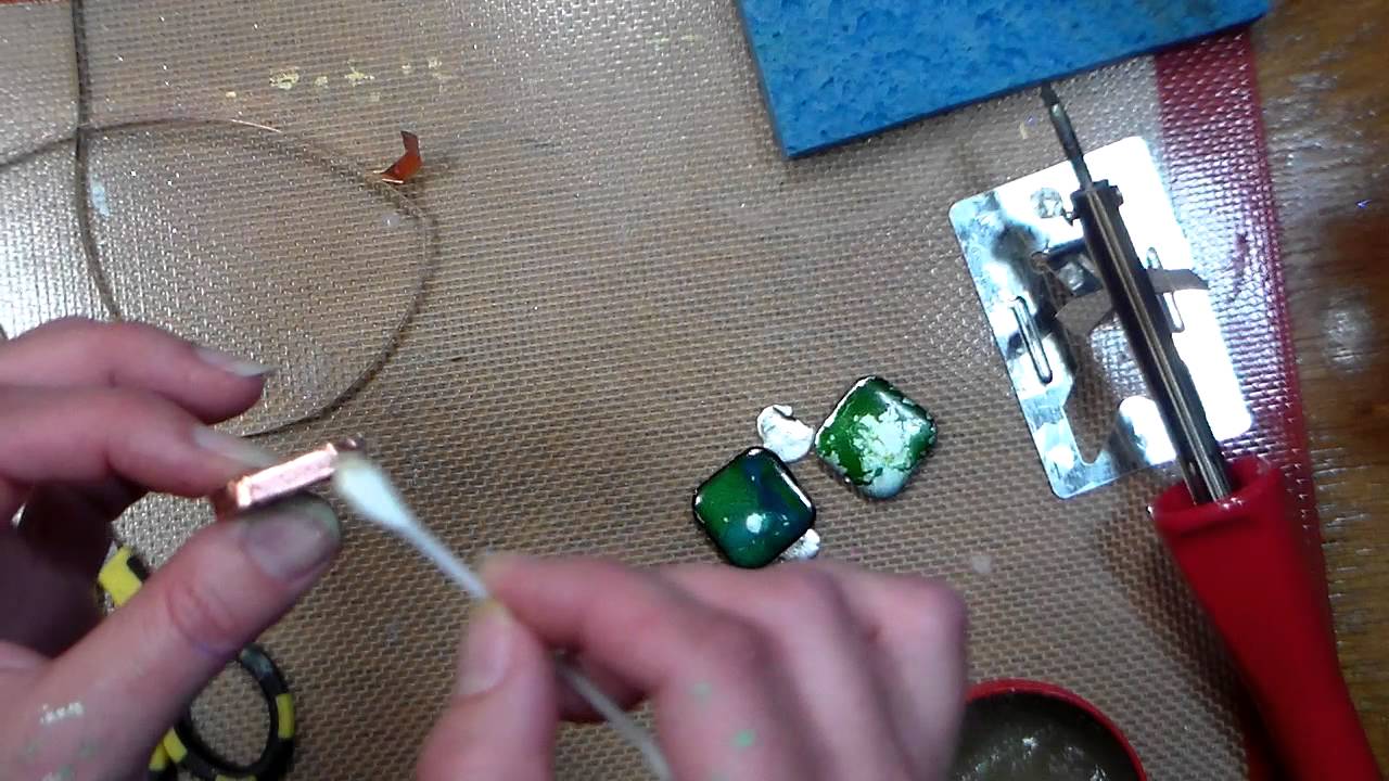 Recycled Tile Necklace with Alcohol Ink and Easy Soldering