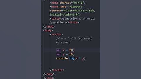 Javascript Arithmetic Operators || #shorts #shortviral #shortyoutube