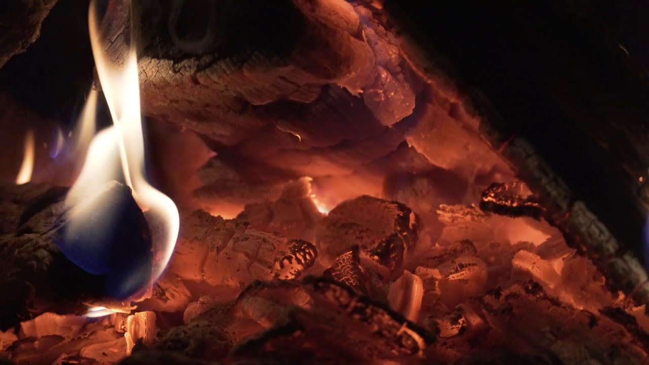 4K ASMR - 늦 가을밤 꺼져가는 장작불과 풀벌레 소리 #Firewood Sounds