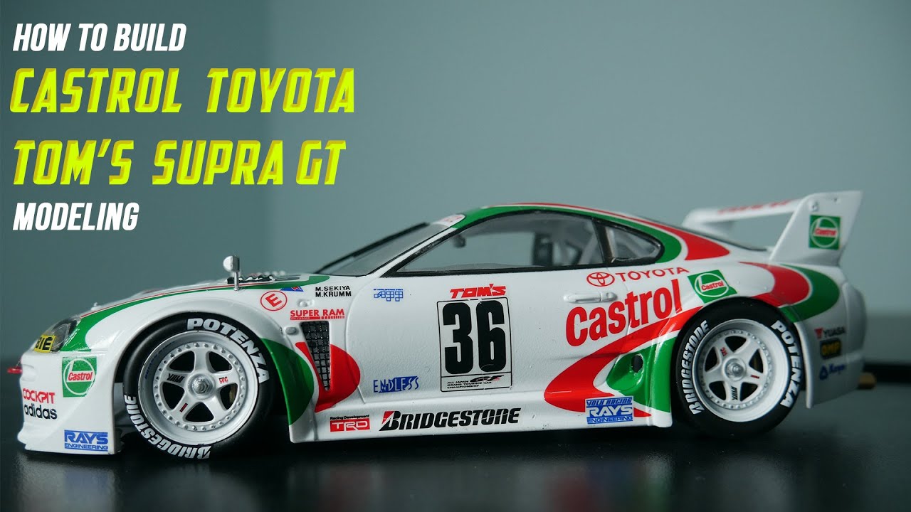 CASTROL TOYOTA TOM'S SUPRA GT ボディ×2 Castrol Toyota Tom's Supra GT II Model Car Full Build Step