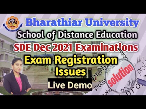 SDE Online Registration Live Demo & Registration Problem/Solution - Bharathiar University