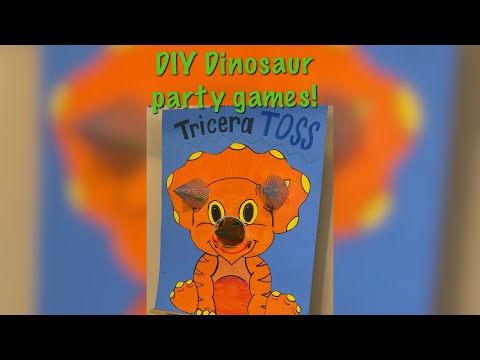 DIY Dinosaur themed party games! Ring toss/Tricera-toss 