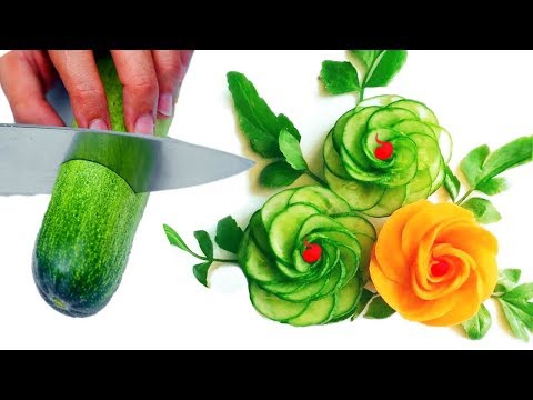 শশা দিয়ে গোলাপ ফুলের সালাদ পরিবেশন করুন // How to Make Cucumber Rose