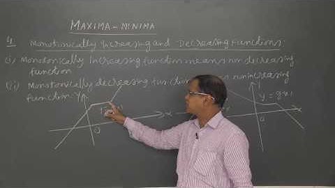 Maxima Minima - Part 7 - Monotonically inc and dec functions - Prof. K. C. Sinha