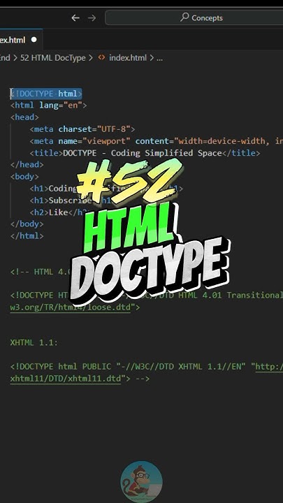 52/100: HTML Doctype. Frontend Tips. #tutorial #css #html # ...