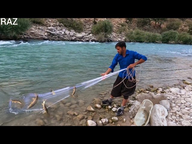 Fresh fish from the river, nomadic life with raz | Part 2 class=