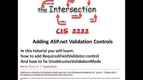ASP Net Form  Part [2]: Adding Required Field Validator