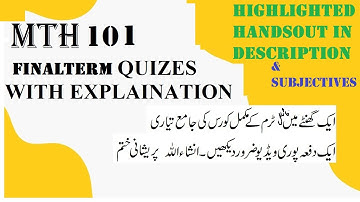 mth101 final term preparation 2024 | 2025|mth101 finalterm paper solution 2024