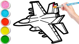 Drawing of a fighter jet 🚀 draw for kids and students