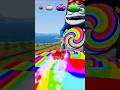 🌈Tiny Car Jump the Colorful Spiral… and GROWS to IMPOSSIBLE SIZE!🌈 #1 #shorts #beamngdrive