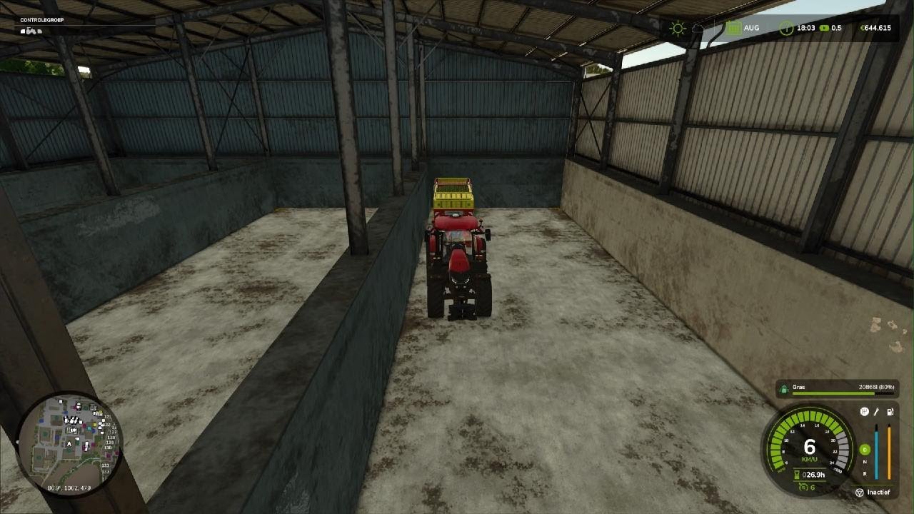 De kuil vullen met de opraapwagen